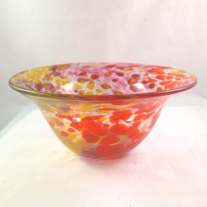 Handmade Art Glass Fall Bowl, Red Yellow Orange, Fall Gift, Featured, Christmas Gift