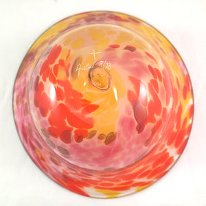 Handmade Art Glass Fall Bowl, Red Yellow Orange, Fall Gift, Featured