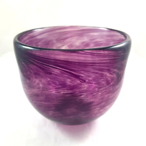 Handmade Art Glass Bowl, Purple Swirl, Christmas Gift