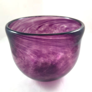 Handmade Art Glass Bowl, Purple Swirl, Christmas Gift, Featured