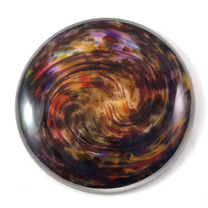 Multi Color Art Glass Rondel for Stained Glass Work, 4 and 5/8"