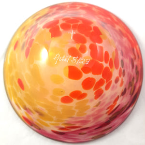 Handmade Art Glass Fall Bowl, Red Yellow Orange, Fall Gift, Small, Second