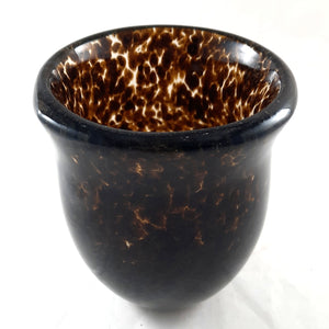 Handmade Art Glass Vase, Old Gold
