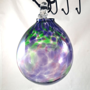 Large Handmade Christmas Ball Ornament / Garden Ball, Green and Purple