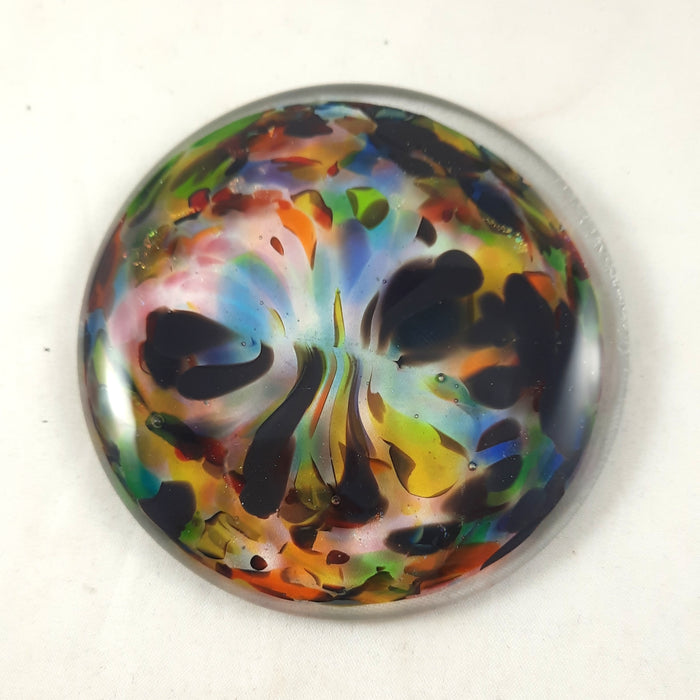 Art Glass Rondel for Stained Glass Work, Multi-Color, 3 and 1/8"