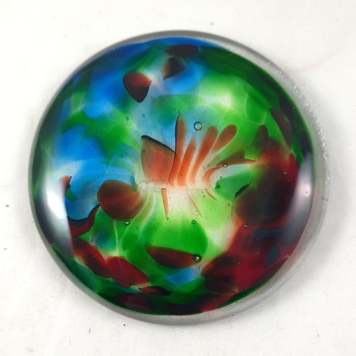 Art Glass Rondel for Stained Glass Work, Multi Color, 2 and 7/8"