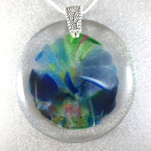 Art Glass Jewelry Pendant, Hot Glass, Multi Color, Christmas Gift