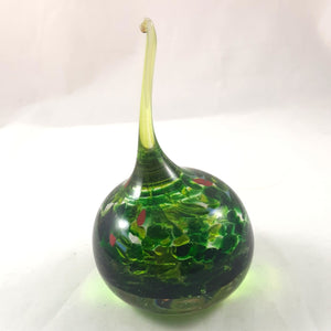Handmade Art Glass Ring Holder, Green w/ Multi Color, Large, Christmas Gift