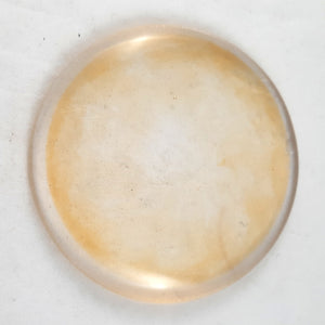 Art Glass Rondel, Light Amber, for Stained Glass Work, 3 and 3/8"
