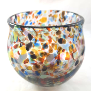 Handmade Art Glass Bowl, Multi Color, Small