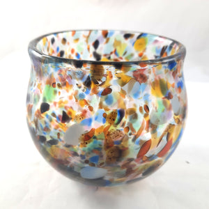 Handmade Art Glass Bowl, Multi Color, Small