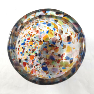 Handmade Art Glass Bowl, Multi Color, Small