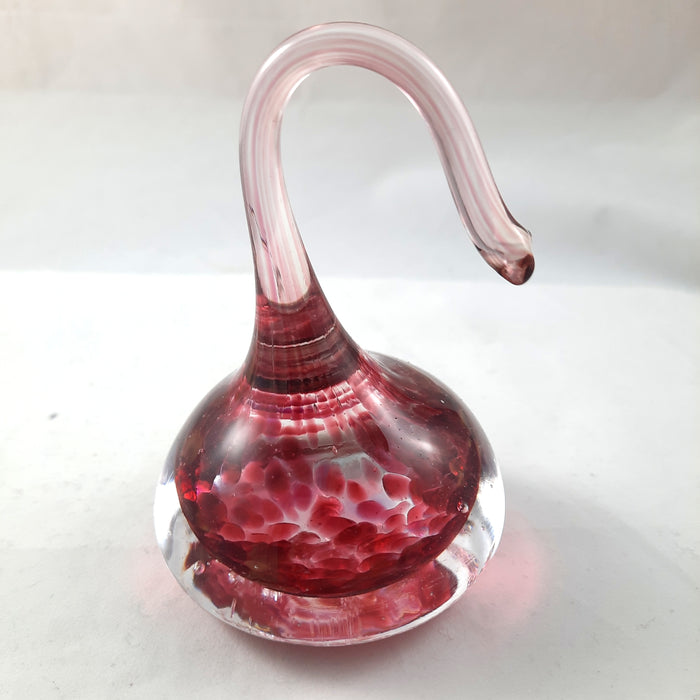 Handmade Art Glass Ring Holder, Strawberry Red, Large, Christmas Gift