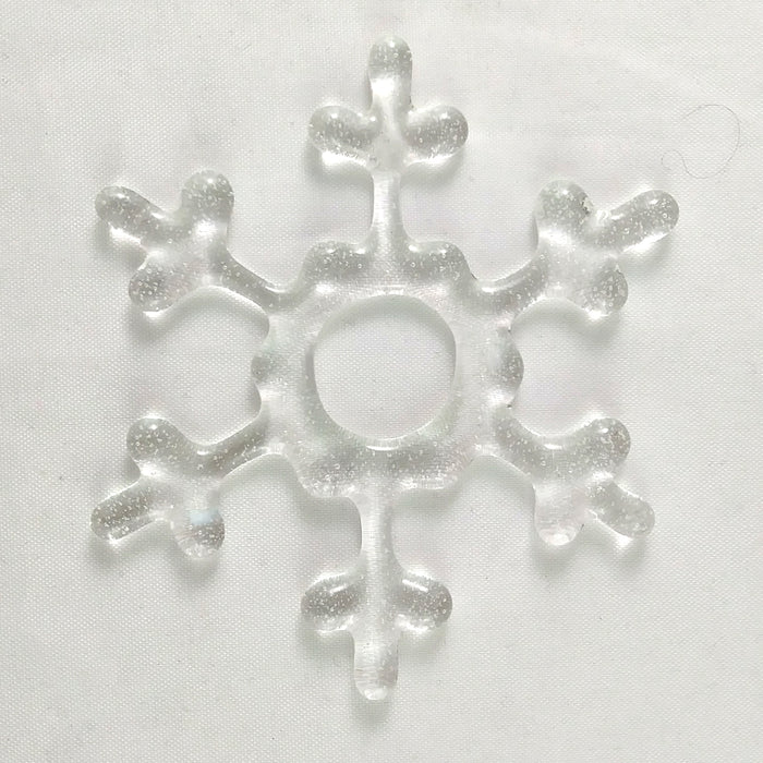 Handmade Artglass Snowflake Suncatcher, Clear