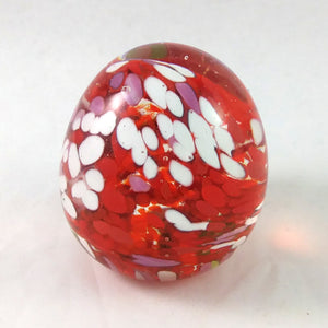 Handmade Art Glass Easter Egg Paperweight, Multi Color