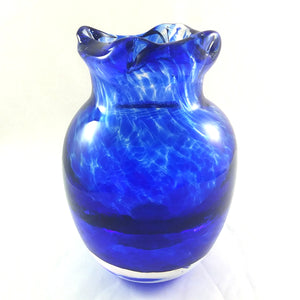 Handmade Art Glass Vase, Sari Blue, Mother's Day Gift, Christmas Gift
