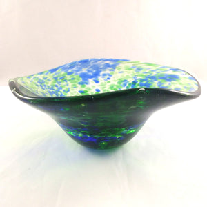 Handmade Art Glass Bowl, Blue and Green, Small, Mother's Day Gift
