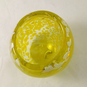 Handmade Art Glass Candle Holder, Yellow and White, Fall Gift
