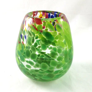 Handmade Glass Vase, Multi Color, Summer Gift, Small, SECOND