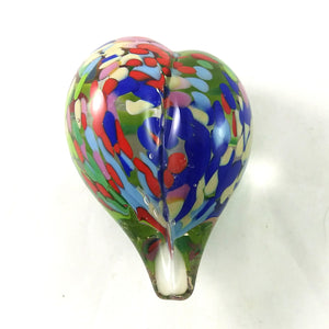 Handmade Art Glass Heart Paperweight, Summer Colors, Mother's Day Gift, Christmas Gift