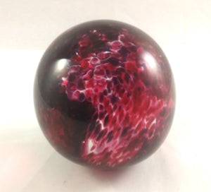 Handmade Art Glass Easter Egg Paperweight, Strawberry Red, Large, Fall Gift
