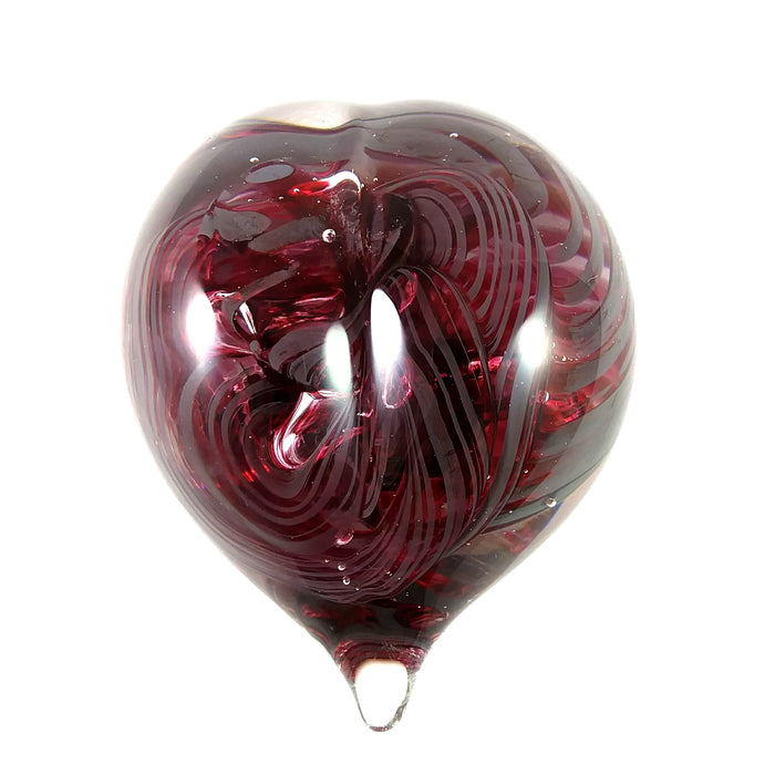 Handmade Art Glass Heart Paperweight, Ruby Red, Christmas Gift, Christmas Gift