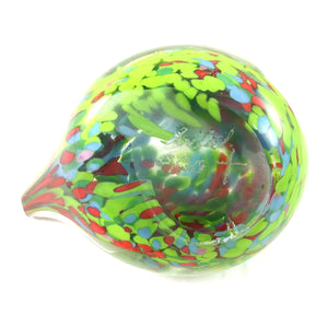 Handmade Art Glass Bird Paperweight, Green, Multi Color, Large, Christmas Gift