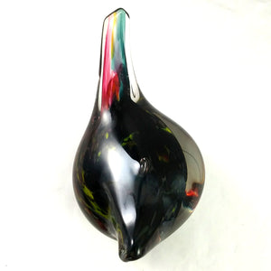 Handmade Art Glass Bird Paperweight, Multi Color, Medium