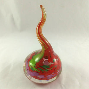Handmade Art Glass Ring Holder, Summer Colors, Green Red Pink, Large, Christmas Gift