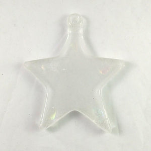 Handmade Star Christmas Ornament, Clear and Rainbow Dichroic