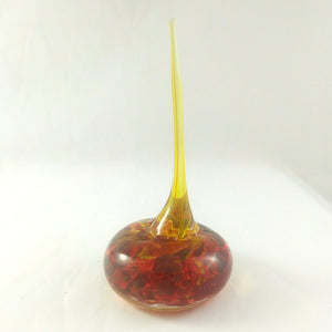Handmade Art Glass Ring Holder, Red Orange Yellow, Large, Fall Gift