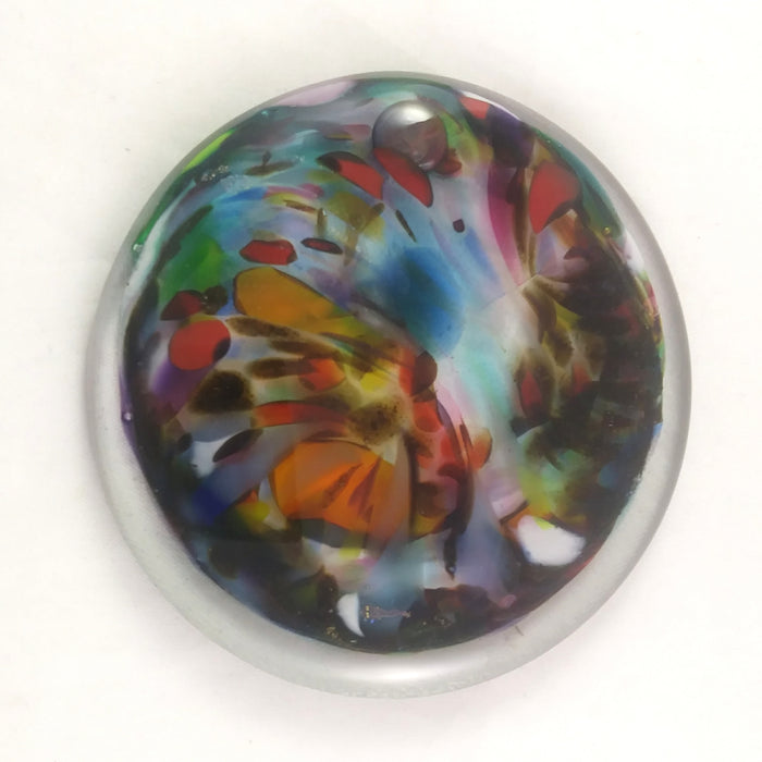 Art Glass Rondel, Multi Color, for Stained Glass Work, 3.25"