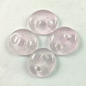 Handmade Art Glass Button, Light Pink