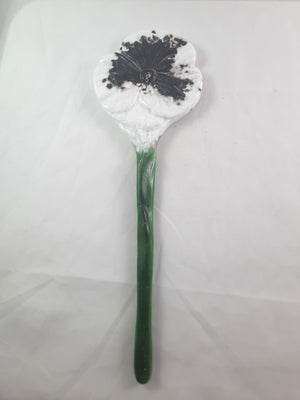 Pansy Flower Stake, Green White and Purple, Mothers Day Gift