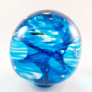 Handmade Art Glass Easter Egg Paperweight, Blue