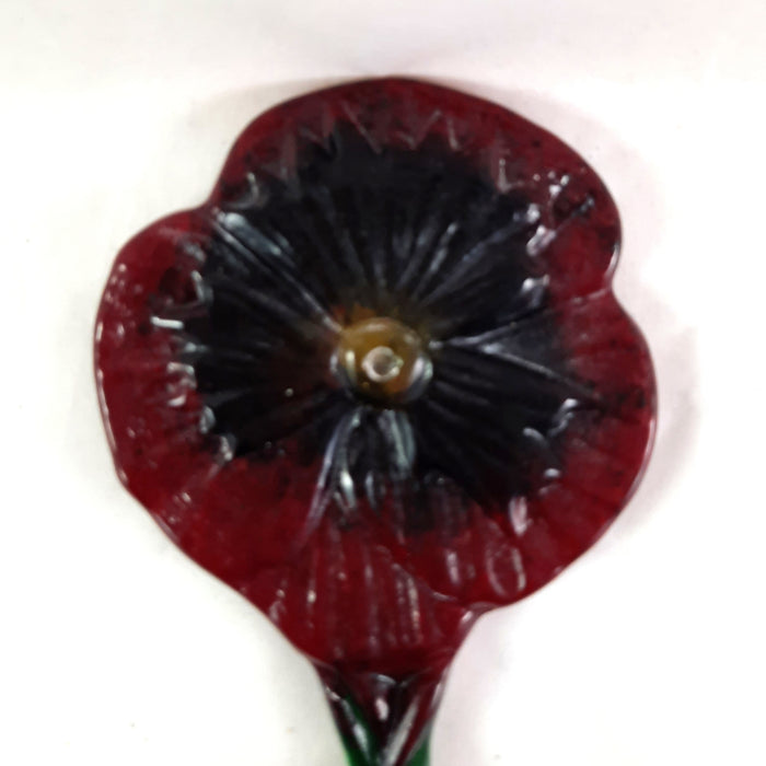 Pansy Flower Stake, Mixed Reds, Yellow, Design by, Mothers Day Gift