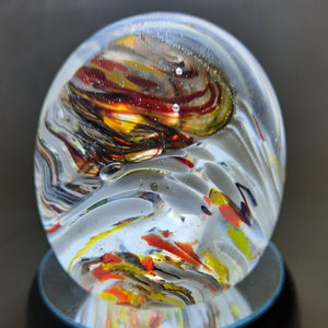 Handmade Art Glass Easter Egg Paperweight, Multicolor, Large