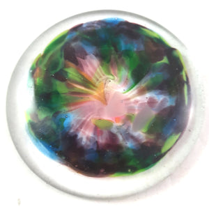 Art Glass Rondel for Stained Glass Work, Multi-Color, 3"